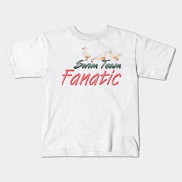 Swim Team Fanatic Kids T-Shirt by teepossible